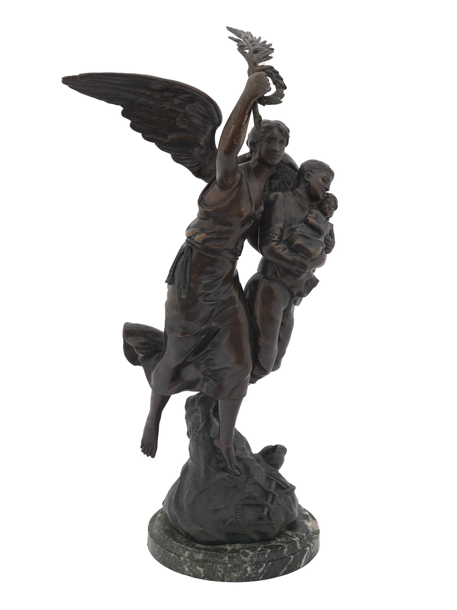 FRENCH FABRICATION FRANCAISE ANGEL SPELTER STATUE PIC-0